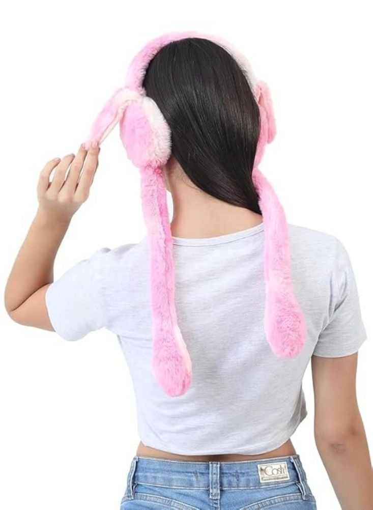 Cute Pink Plush Moving Ear Bunny Hat with Fluffy Soft Material Funny Dancing Ear Cap for Kids Girls Party Costume Accessory - Image 3