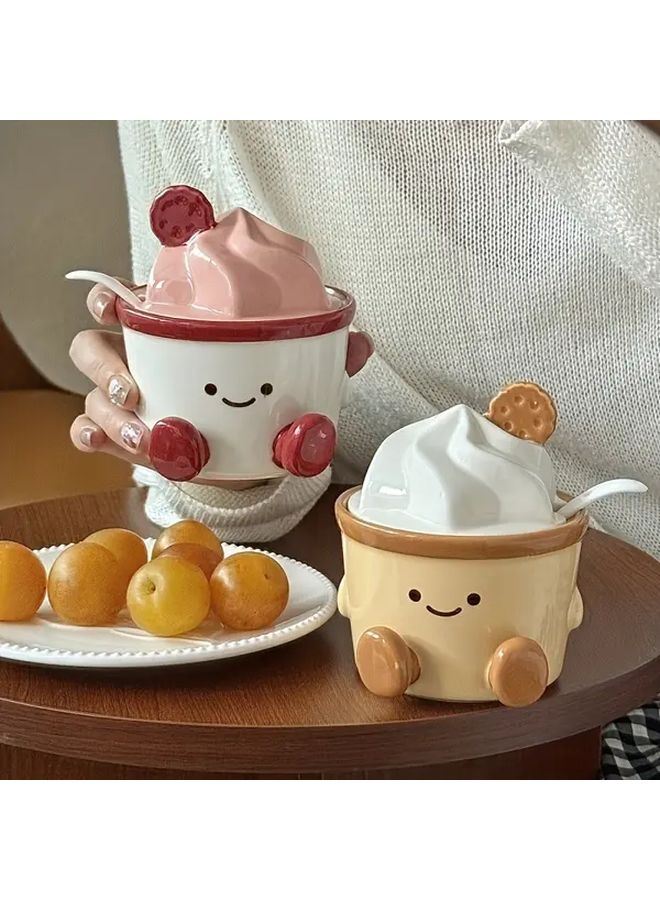 Pink Ceramic Cake Shaped Salt Pepper Shaker Jar Decorative Spice Dispenser - Image 2