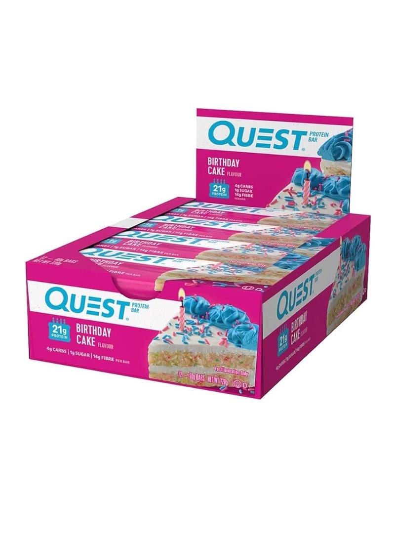 كويست بروتين بار كعكة عيد الميلاد 60 جرام علبة 12 - Image 1