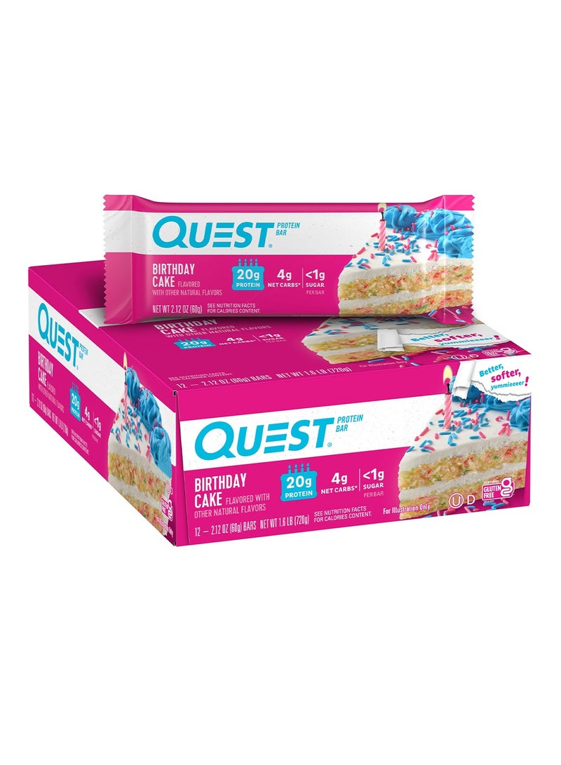 كويست بروتين بار كعكة عيد الميلاد 60 جرام علبة 12 - Image 2