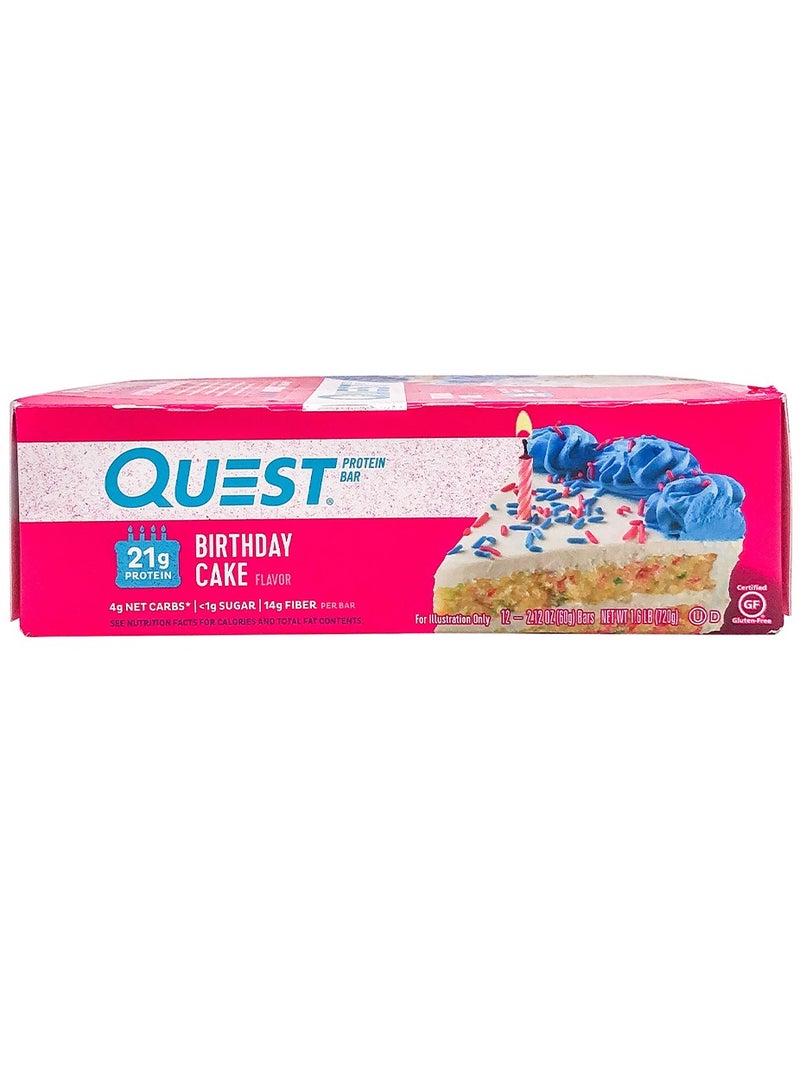 كويست بروتين بار كعكة عيد الميلاد 60 جرام علبة 12 - Image 3