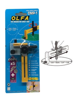 OLFA CMP-1 Rotary Circle Cutter For Upto 15cm Diameter With Five Spare Blades  - Image 1