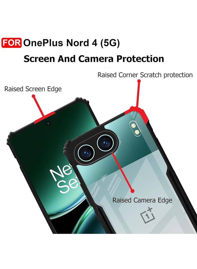 Wtech OnePlus Nord 4 5G 2024 Hybrid TPU Silicone With Raised Armour Bumpers Slim Case Cover - Black - Image 4