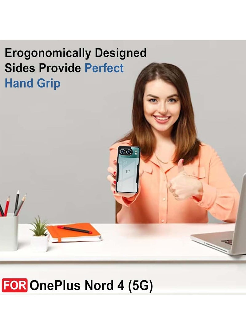 Wtech OnePlus Nord 4 5G 2024 Hybrid TPU Silicone With Raised Armour Bumpers Slim Case Cover - Black - Image 5