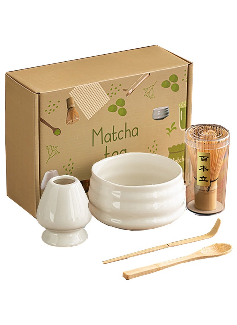Al Aoyama 5-Pcs Matcha Kit Set Whisk and Bowl with Spout & Measuring Spoon Japanese Tea Making Tools  - Image 1