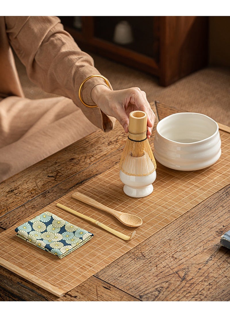 Al Aoyama 5-Pcs Matcha Kit Set Whisk and Bowl with Spout & Measuring Spoon Japanese Tea Making Tools  - Image 3