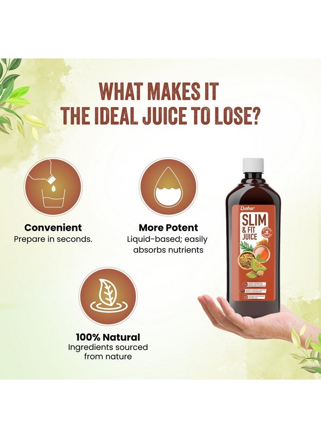 Dabur Dabur Slim & Fit Juice - 1L | 100% Natural & Ayurvedic | No Artificial Colours, Sugars & Flavours | Healthy Weight Management |Helps Boost Metabolism  - Image 4