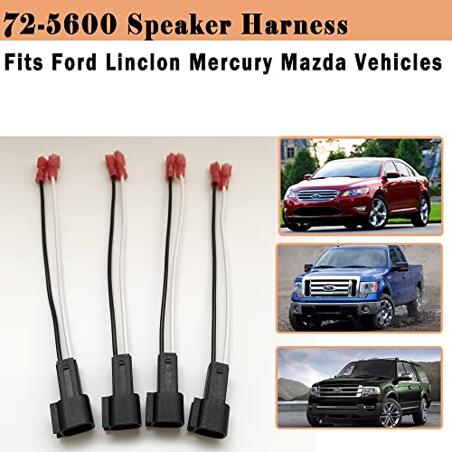 Danbojit 4 Pack 72-5600 Speaker Harness Replacement for Ford Speaker Wire Harness Adapter Replacement for Ford F150 F250 Escape Mustang Lincoln Mazda Speaker Wiring Harness Adapter - Image 2