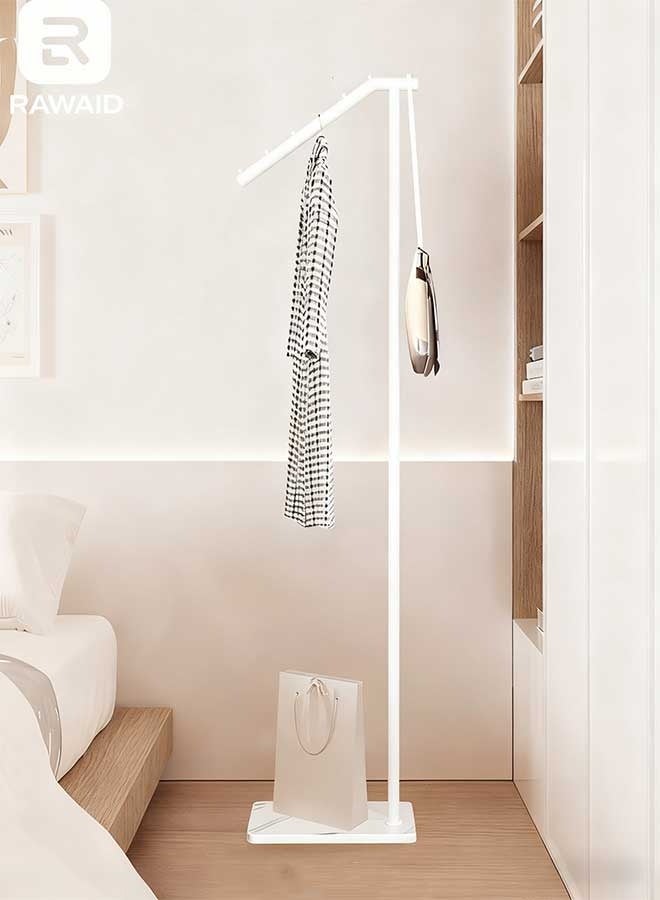 رَوَائِد حامل معاطف معدني أبيض بتصميم عصري، قائم للمعاطف على شكل 7 خطافات، شماعة معاطف بقاعدة من الرخام للمداخل وغرف النوم وغرف المعيشة والمكاتب - Image 1