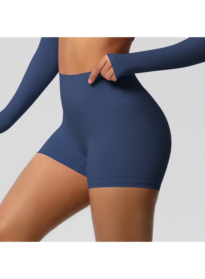 شورت يوغا نسائي بخصر مرتفع ورفع للمؤخرة، درزة داخلية 3 بوصات، بفرشاة مزدوجة للجري واللياقة البدنية - Image 1