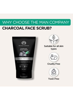 The Man Company The Man Company Natural Charcoal Face Scrub with Lemongrass and Eucalyptus - 3.5 Oz. | Skin Exfoliating & Detox, Anti Acne, Blackhead removing Face Scrub  - Image 4