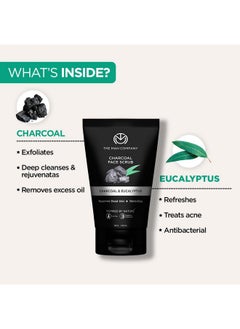 The Man Company The Man Company Natural Charcoal Face Scrub with Lemongrass and Eucalyptus - 3.5 Oz. | Skin Exfoliating & Detox, Anti Acne, Blackhead removing Face Scrub  - Image 2
