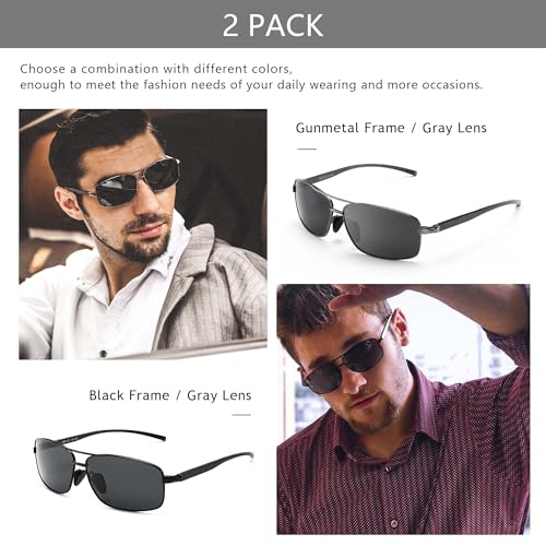 SUNGAIT Ultra Lightweight Rectangular Polarized Sunglasses UV400 Protection SGT458QH-HH-5 - Image 3