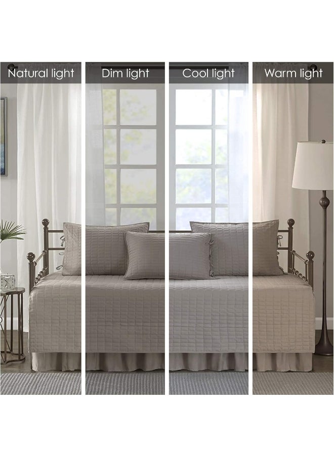 Comfort Spaces - Comfort Spaces Daybed Cover - Luxe Double Sided-Quilting, All Season Cozy Bedding with Bedskirt, Matching Shams, Kienna Taupe 75"x39" 5 Piece - Image 1