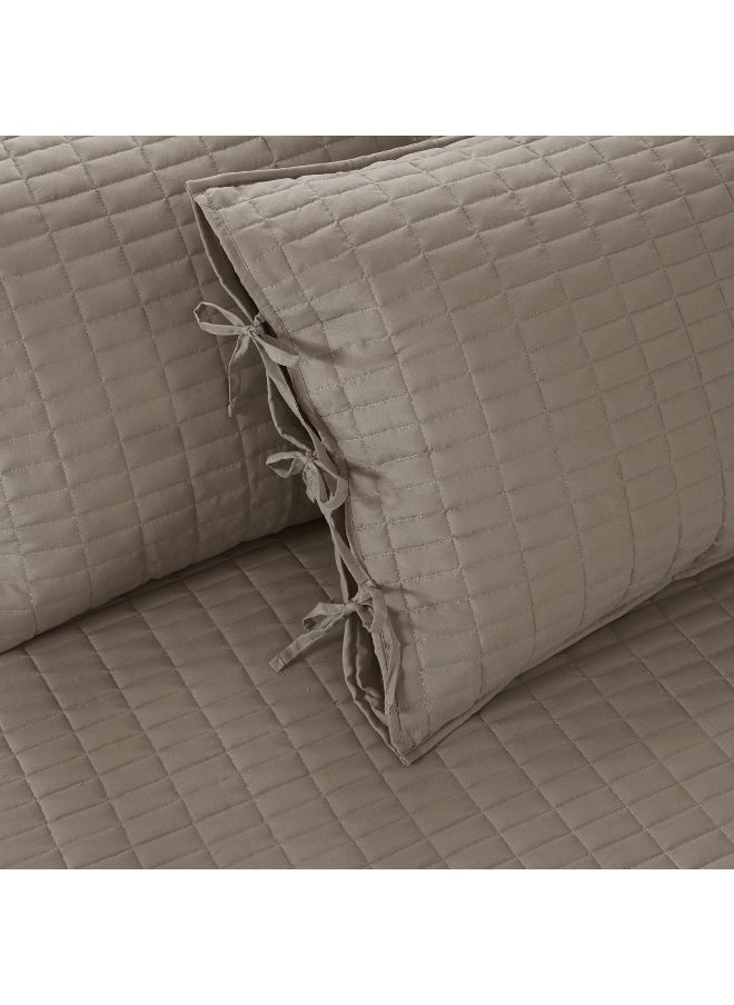 Comfort Spaces - Comfort Spaces Daybed Cover - Luxe Double Sided-Quilting, All Season Cozy Bedding with Bedskirt, Matching Shams, Kienna Taupe 75"x39" 5 Piece - Image 1