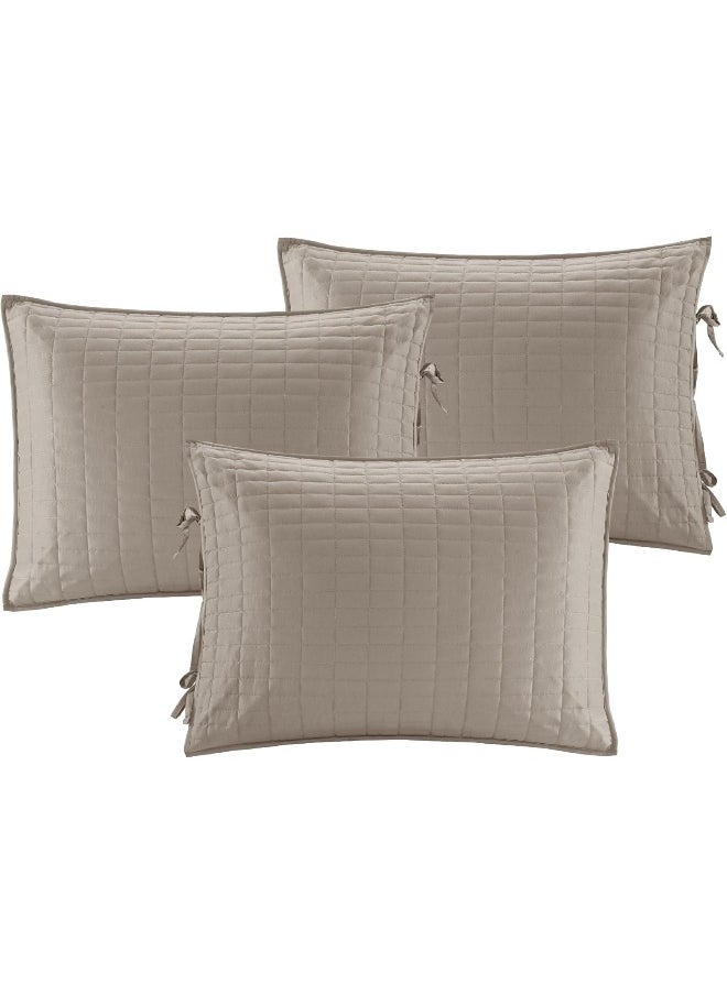 Comfort Spaces - Comfort Spaces Daybed Cover - Luxe Double Sided-Quilting, All Season Cozy Bedding with Bedskirt, Matching Shams, Kienna Taupe 75"x39" 5 Piece - Image 1