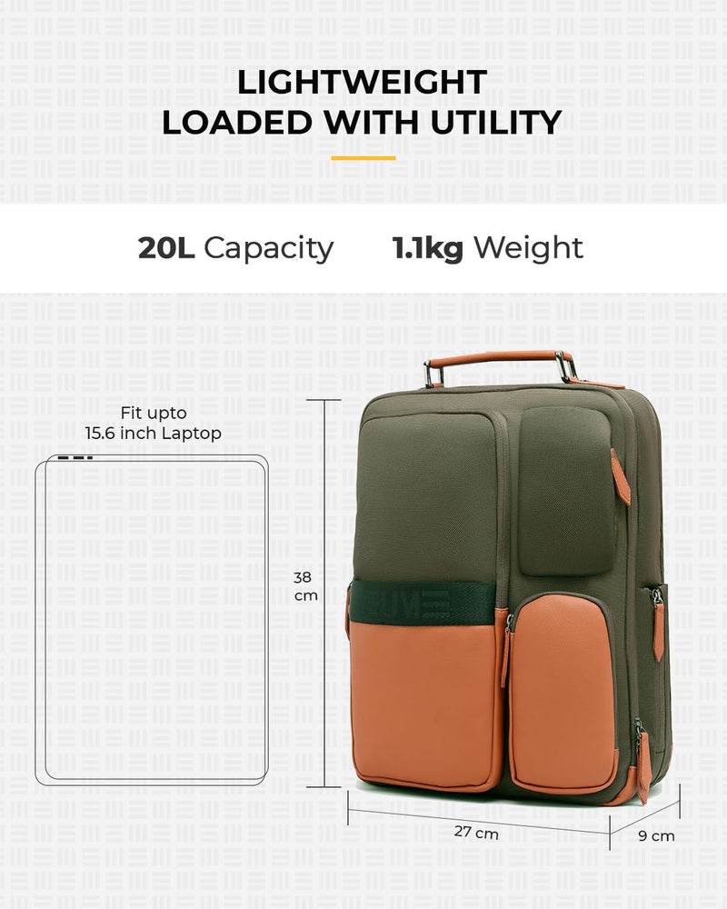 EUME Eclipse 20L Laptop Bag for Boys & Girls | Large Backpack for Men & Women | 2 Compartment Office & College Bag | Fits 15.6" Laptop | Nylon Fabric | Bagpacker Bag for Women, Girls & Travel - Image 3