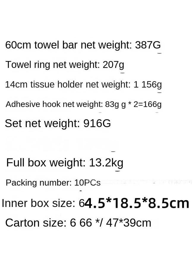 Bluejw Square Tube Five Pieces Suit Stainless Steel Towel Bar Towel Ring Tissue Holder Hook Bathroom Bathroom Bathroom Pendant In Stock - Image 5