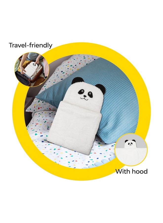 My NewBorn - Baby Bath Towel Robe Hooded Blanket Wrapper -White-Panda - Image 1
