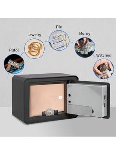 SYOSI Small Safe Box, Electronic Keypad Lock Money Drop Safe, Personal Mini Safes Cabinet for Home Office Hotel Jewelry, 9.5"x6.3"x7.1" inch, Black  - Image 3