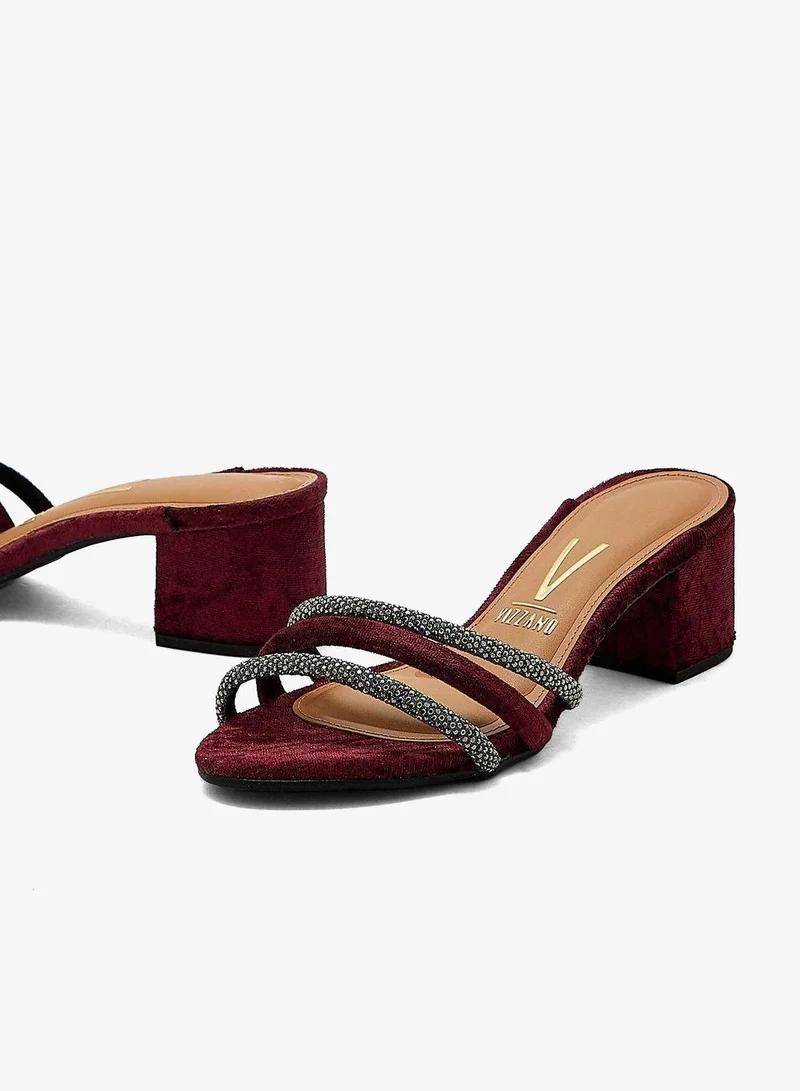 VIZZANO Black Block Heel Sandals for Women – Stylish Ladies Heels Sandals for Everyday Wear for Women | Best Price UAE