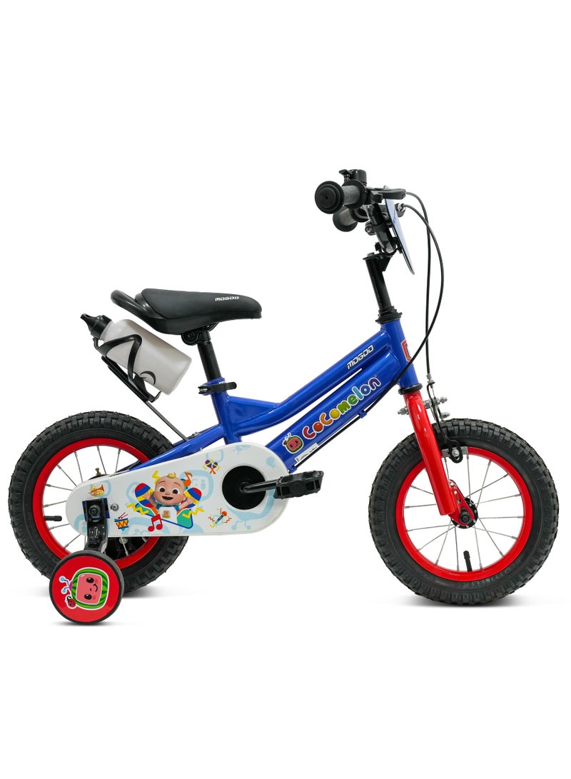 MOGOO Spark Magnesium Beats 14-Inch Kids Bike|14 Inch Wheel Size|Adjustable Seat |Training Wheels | Cocomelon Blue Color - Image 1