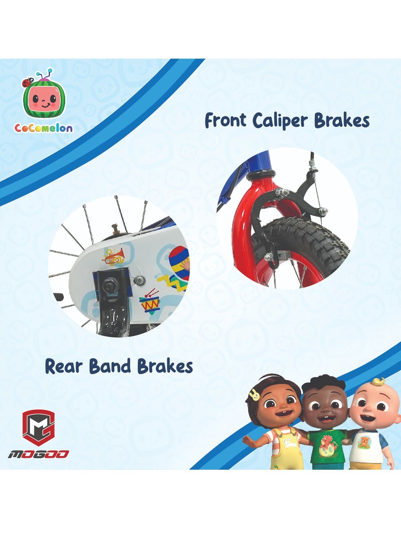 MOGOO Spark Magnesium Beats 14-Inch Kids Bike|14 Inch Wheel Size|Adjustable Seat |Training Wheels | Cocomelon Blue Color - Image 5