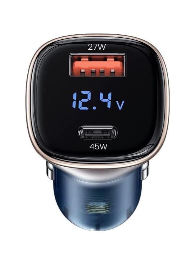 ريبنيو شاحن سيارة سريع 45/ مع شاشة LED رقمية مزدوجة المنافذ شاحن سيارة ذكي سريع الشحن QC 3.0 مناسب لجميع الهواتف الذكية - Image 3