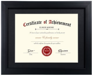 ELSKERHOME Certificate Frames 85 x 11 Black Fits Diploma 85 x 11 with Mat or 11x14 without Mat Document Degree Picture Award Frame with Glass for Tabletop or Wall Display - pzsku/Z942C1466475AC7FF23DFZ/45/1749492362/e3d978a3-3ead-42c3-ad55-630277e27bef
