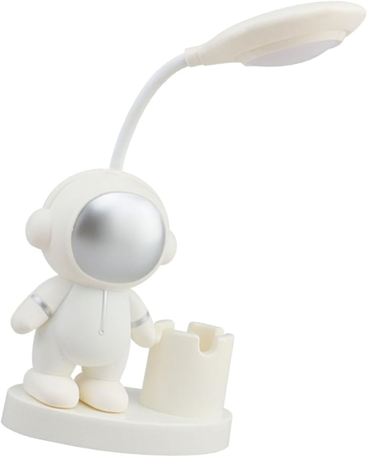 Spaceman Design Foldable USB Desk Lamp Soft White Light For Bedroom Study - Image 4