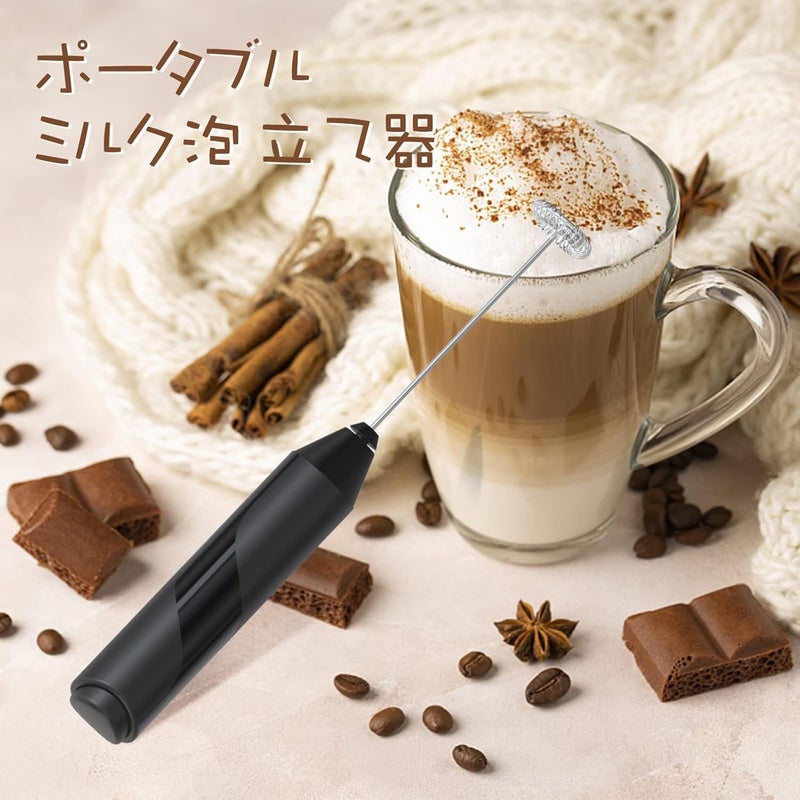 FITTO Milk Foam Electric Whisk, Small Mini Ultra Lightweight Quiet Coffee Milk Egg Hand Mixer - Image 4