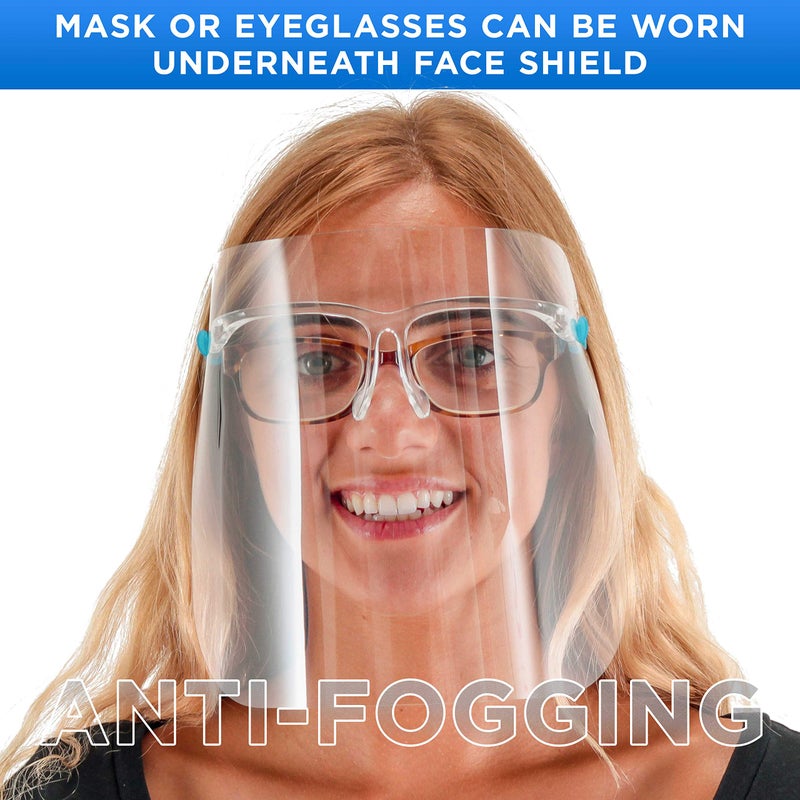 TCP Global Salon World Safety Face Shields with Glasses Frames (Pack of 10) - Ultra Clear Protective Full Face Shields - Image 4