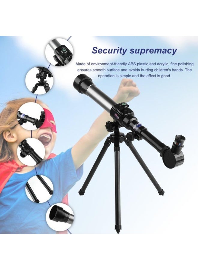 تلسكوب فلكي للأطفال – تكبير 20X 30X 40X – تلسكوب علمي محمول مع حامل ثلاثي – لعبة تعليمية لمبتدئين لمراقبة النجوم – استكشف القمر، والنجوم، والأرض، والطبيعة – سهل التركيب – تصميم آمن من ABS – للأعمار 5–12 - Image 3