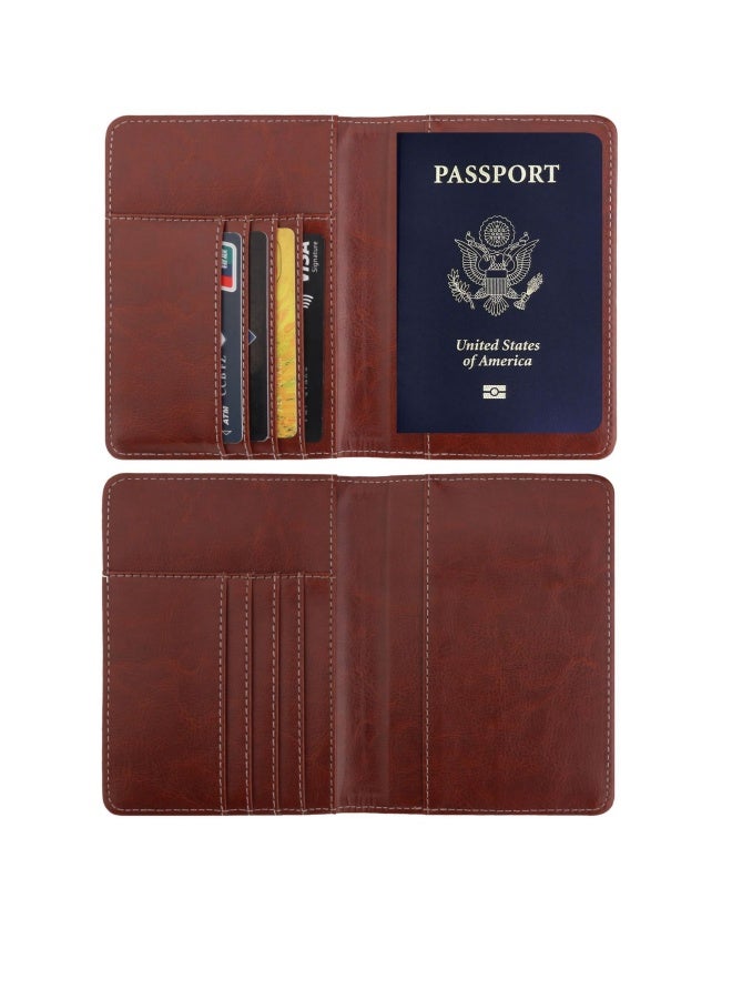 1 Passport Holder, Card Slot, RFID Passport Cover, Anti-Magnetic Passport Cover, Creative Aircraft ID Storage Bag, Brown - Image 2