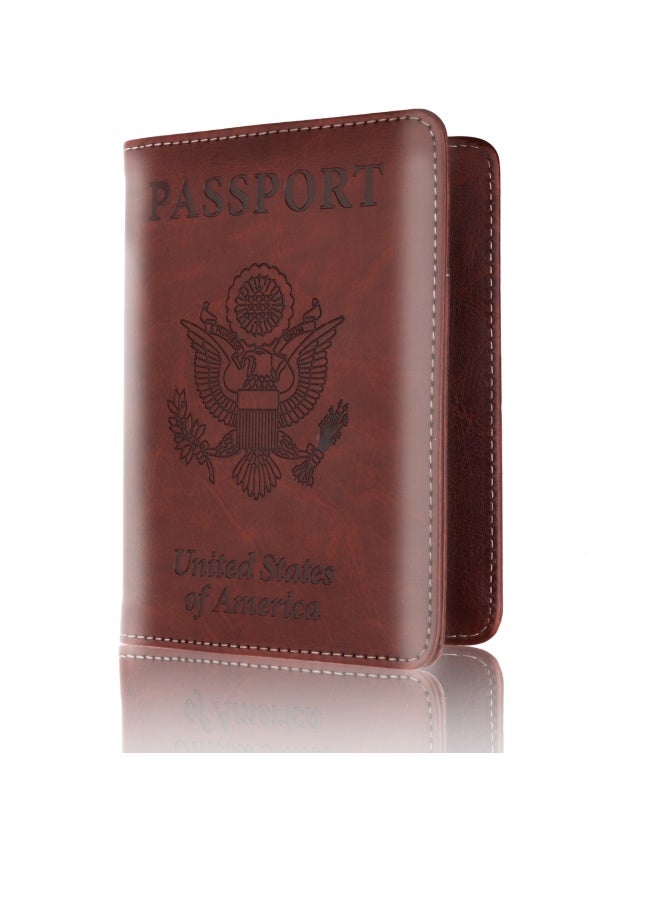 1 Passport Holder, Card Slot, RFID Passport Cover, Anti-Magnetic Passport Cover, Creative Aircraft ID Storage Bag, Brown - Image 3