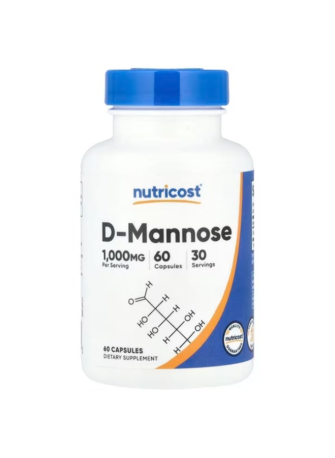 Nutricost, D-Mannose, 60 Capsules (500 mg per Capsule) - Image 1