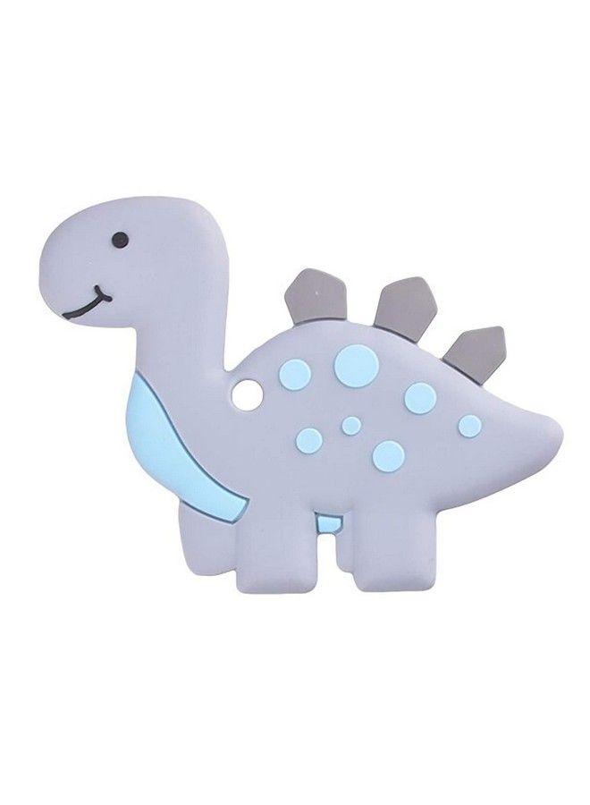 iSweven Dinosaur Shaped Food Grade Silicone Baby Teethers Bpa Free Chew Toys Teethers For Babies ; Baby Gum Molar Chew Toy Relieve Long Tooth Pain ; Tooder Teething Pacifier (3 12 Months Grey) - Image 2