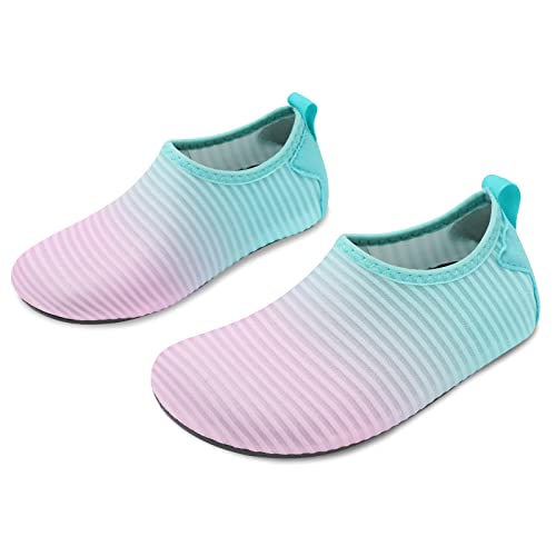 JIASUQI Kid's Boys Girls Athletic Water Shoes for Beach Running Surf Boating Gradient Pink 4-4.5 M Big Kid - Image 2