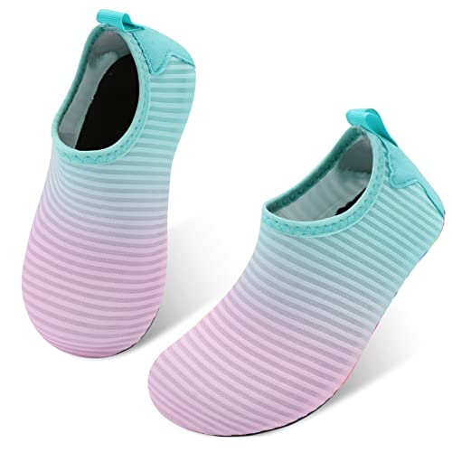 JIASUQI Kid's Boys Girls Athletic Water Shoes for Beach Running Surf Boating Gradient Pink 4-4.5 M Big Kid - Image 1