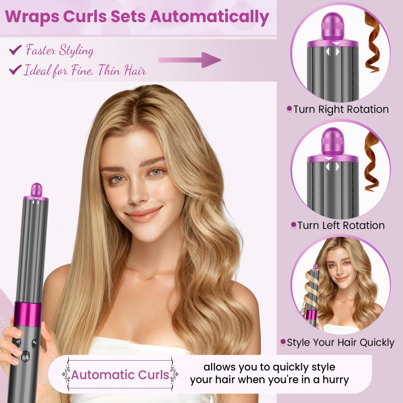 PUREGUST 1.6IN Long Hair Barrels Attachment Compatible with Dyson Airwrap HS01 HS05 HS08 Accessories, Automatic Curling Iron Curlers for Lazy Loose Inward Curls Voluminous Outward Waves - Image 5