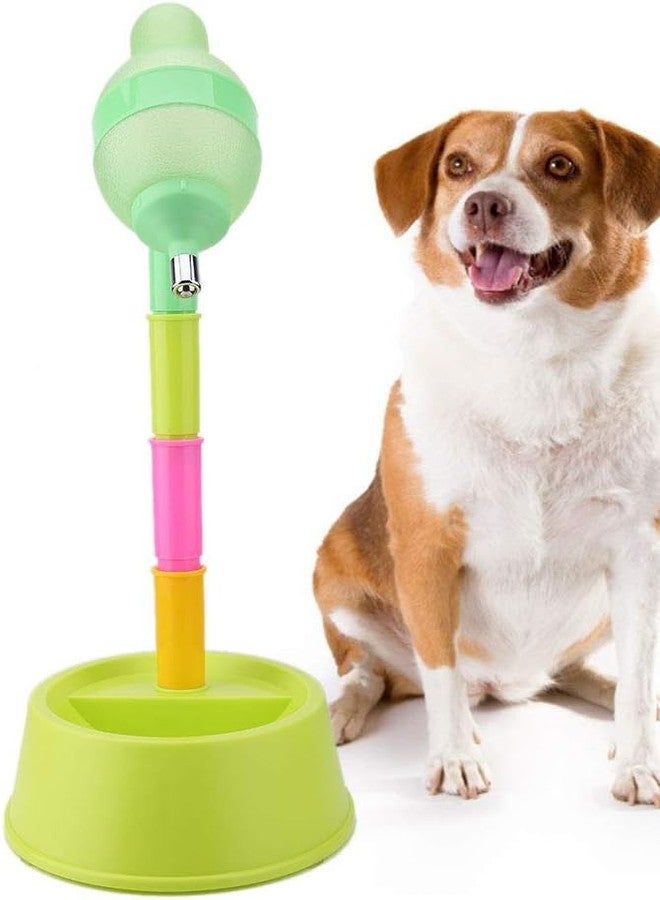 Zerodis Pet Standing Water Dispenser, Dog Kennel Water Dispenser Cat Dog Standing Bowl Height with Detachable Pole Automatically Feeding Water (Green Base) - Image 4