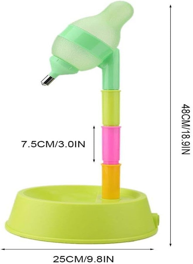 Zerodis Pet Standing Water Dispenser, Dog Kennel Water Dispenser Cat Dog Standing Bowl Height with Detachable Pole Automatically Feeding Water (Green Base) - Image 3