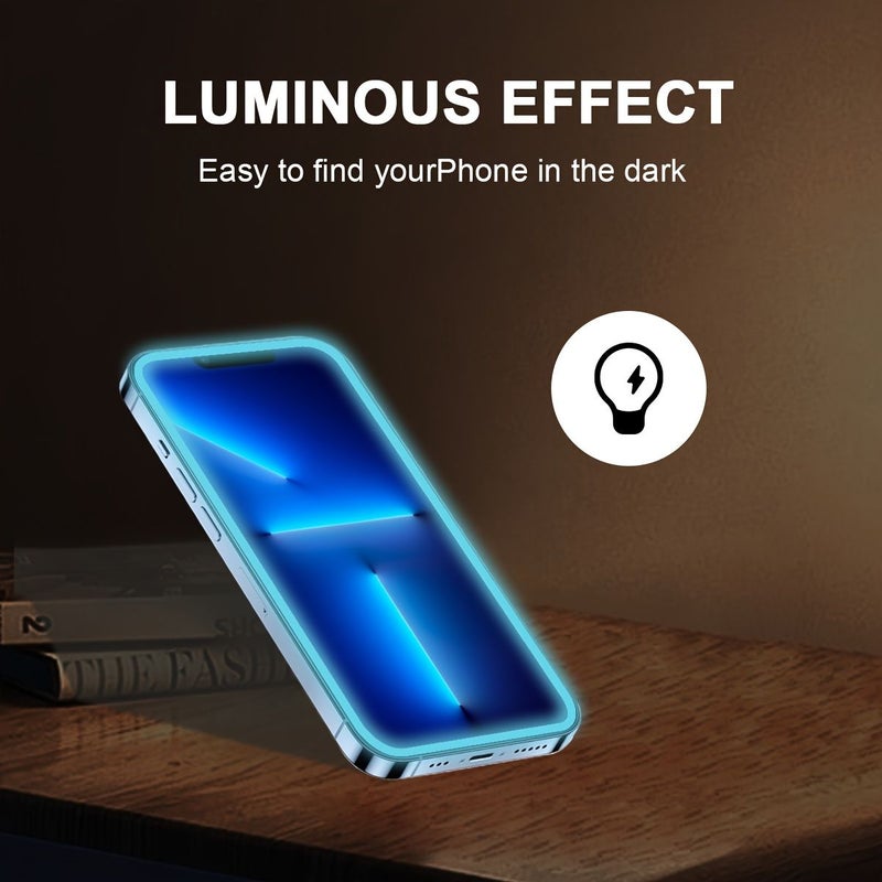 2 Pack Glow in the Dark HD Tempered Glass Screen Protector for iPhone 16e 15 14 13 Pro 4K Ultra Clear - Image 3