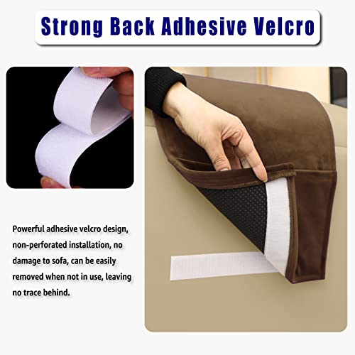 AmazeCov Velvet Recliner Head Pillow with Non-Slip Base - Adjustable Neck Support for Pain Relief in Home, Office and Travel (Brown) - Image 4