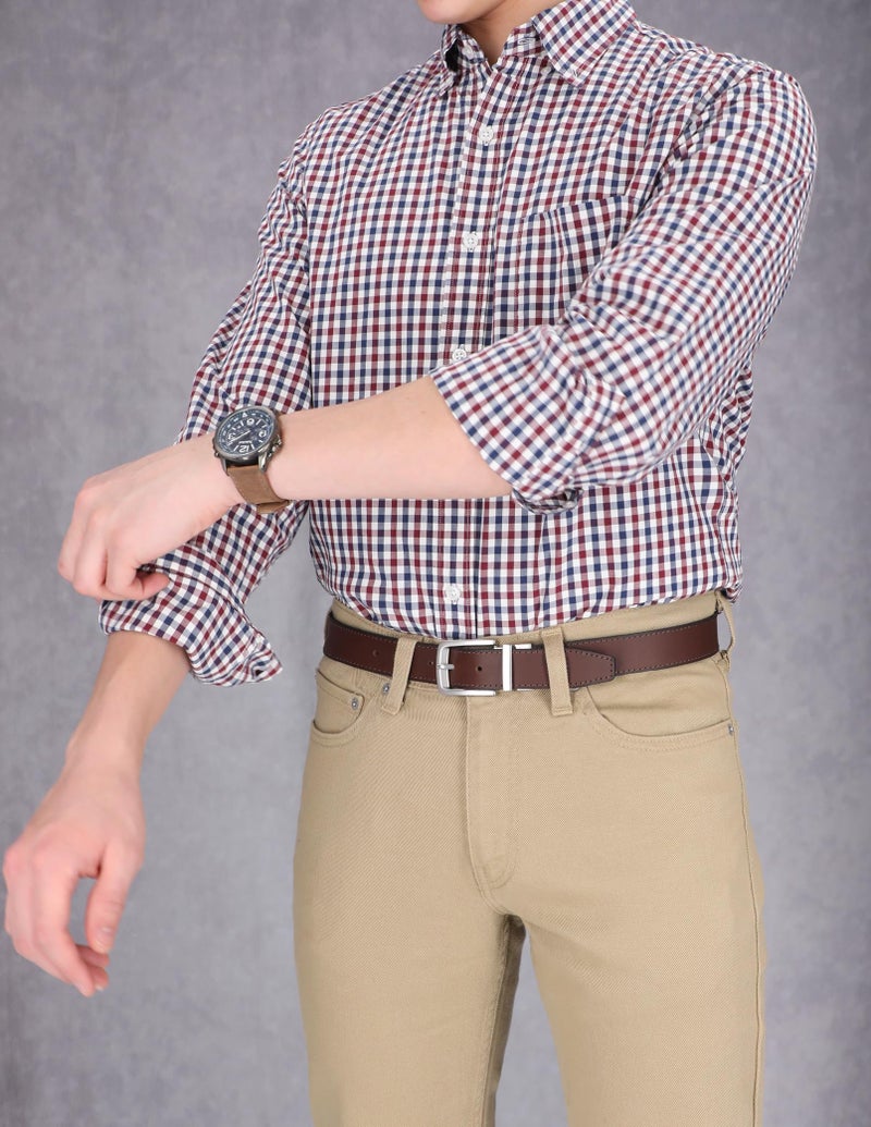 Timberland Men's Classic Leather Reversible Belt, Brown/Black, 34 - Image 4