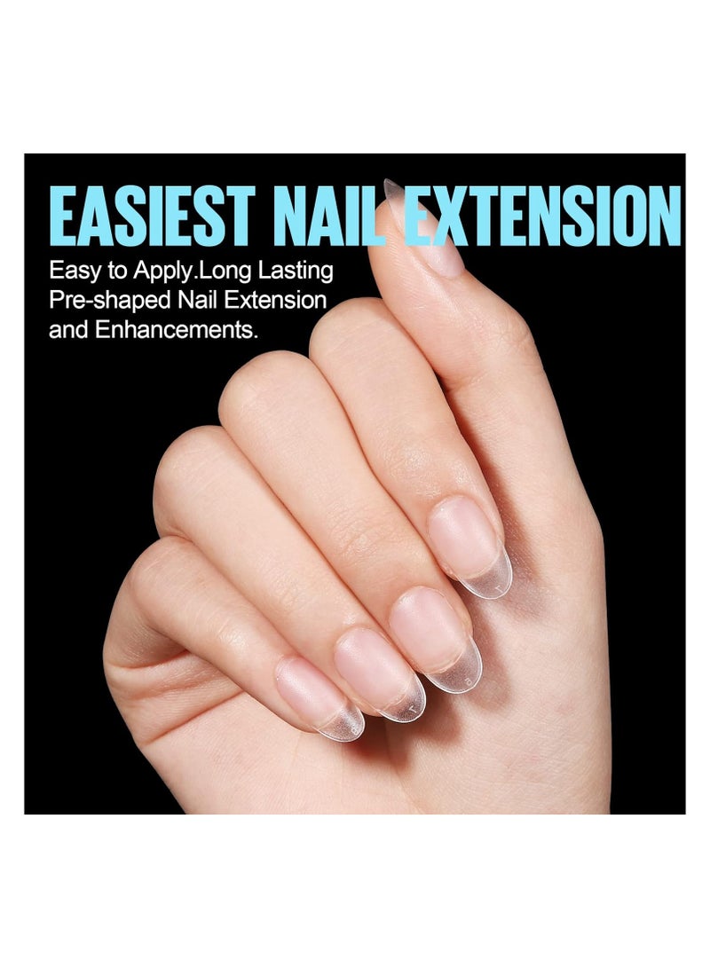 brunson Matte Soft Gel No File Needed Full Cover False Nails Clear Acrylic and Strong Tips for Press-On Extension 12 Sizes Soft Gel Tips Short Round C-Curved Clear Nail Tips 550 Pieces - Image 4