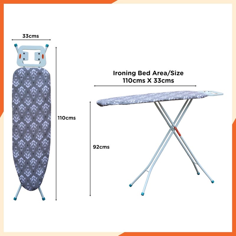 Prime Prime EzeePress Sleek Ironing BoardStand Foldable Height Adjustable Triple Layered Felt Surface 2Years Warranty Grey - Image 4
