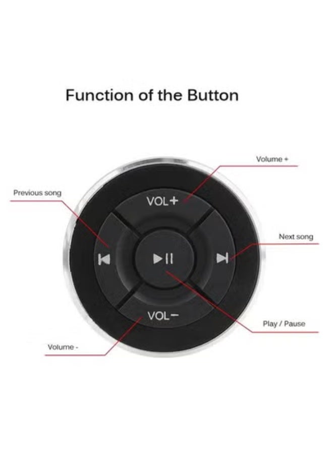 AROAQ Car Steering Wheel Buttons Bluetooth Switch Wireless Remote Control For IOS Android Phone Tablet Radio FM Player Audio Volume - Image 4