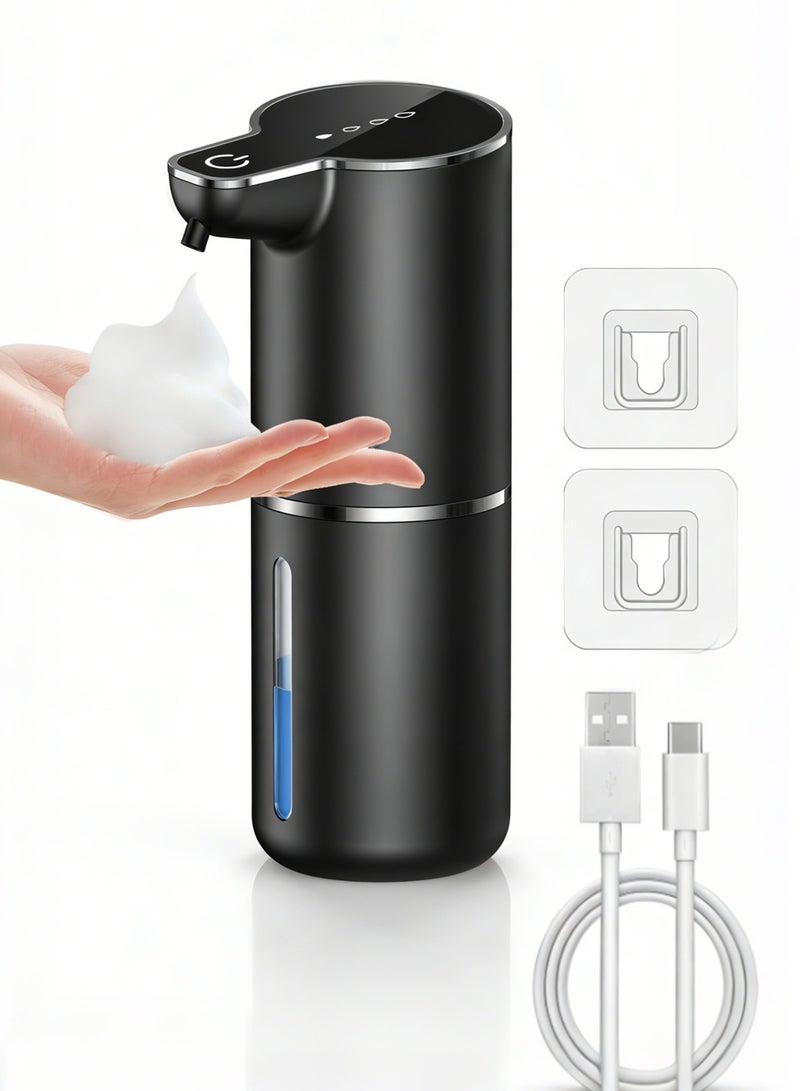 Jourvent Wall-mounted Automatic Foam Dispenser,Automatic Soap Dispenser Black - Image 1