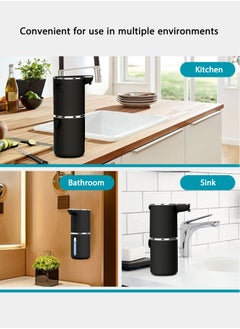 Jourvent Wall-mounted Automatic Foam Dispenser,Automatic Soap Dispenser Black  - Image 4